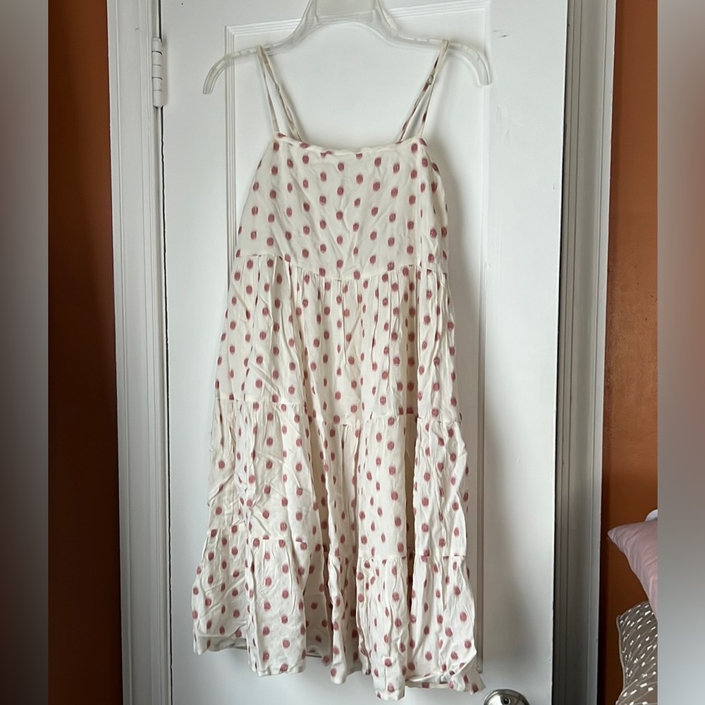 Sim and Sam Ivory/Mauve Polka Dot Dress